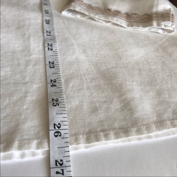 Zoe D. Linen Floral Embroidered Button Blouse - Picture 10 of 13